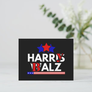 Harris Walz 24 Harry Balz 2024 Meme Demokrater Vykort