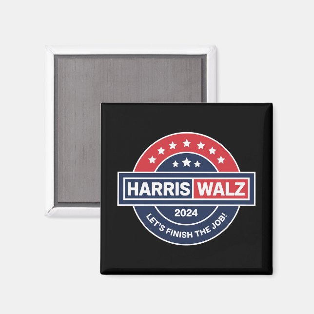 Harris Walz 24 Kamala Harris Fru talman 2024 Magnet (Front/Back)