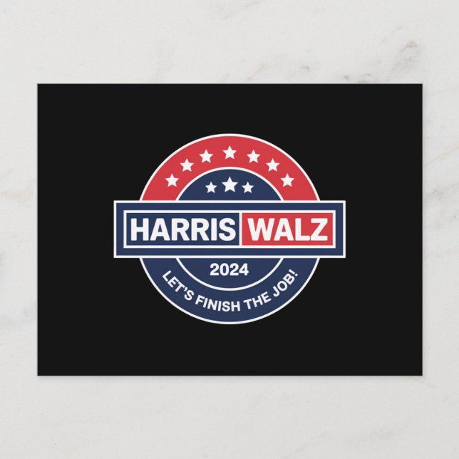Harris Walz 24 Kamala Harris Madame President 2024 Vykort (Framsida)