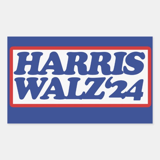 Harris Walz "24 Rektangulärt Klistermärke (Framsida)