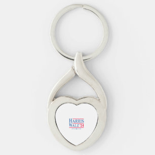 Harris Walz 24 Twisted Heart Silverfärgad Nyckelring