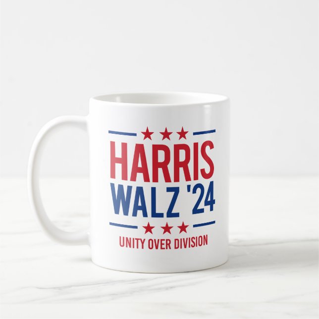 Harris Walz "24 - Unity over Division Kaffemugg (Vänster)