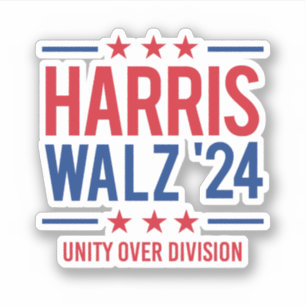 Harris Walz "24 - Unity over Division Klistermärken