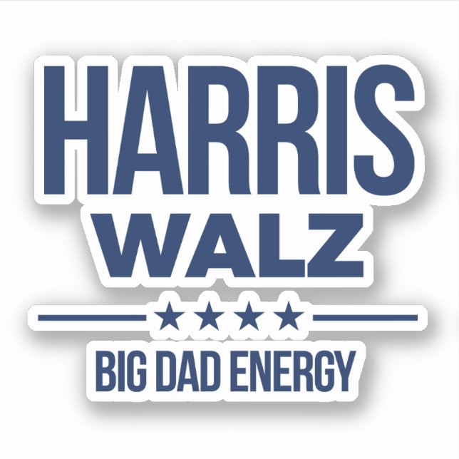 Harris Walz Big Pappa Energy Klistermärken (Framsida)