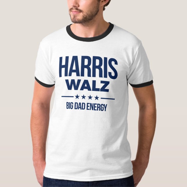 Harris Walz Big Pappa Energy T Shirt (Framsida)