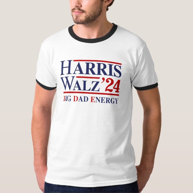 Harris Walz Big Pappa Energy T Shirt (Framsida)