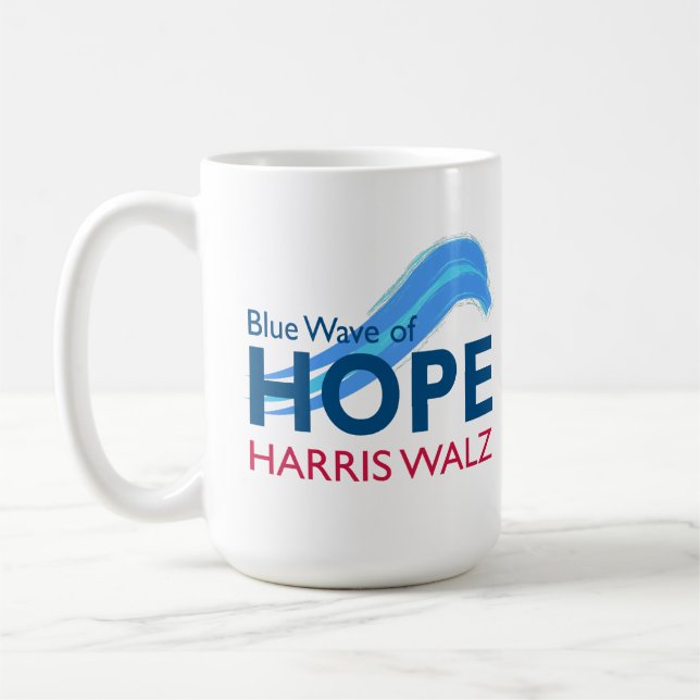 Harris Walz Blue Wave of Hope Kaffemugg (Vänster)