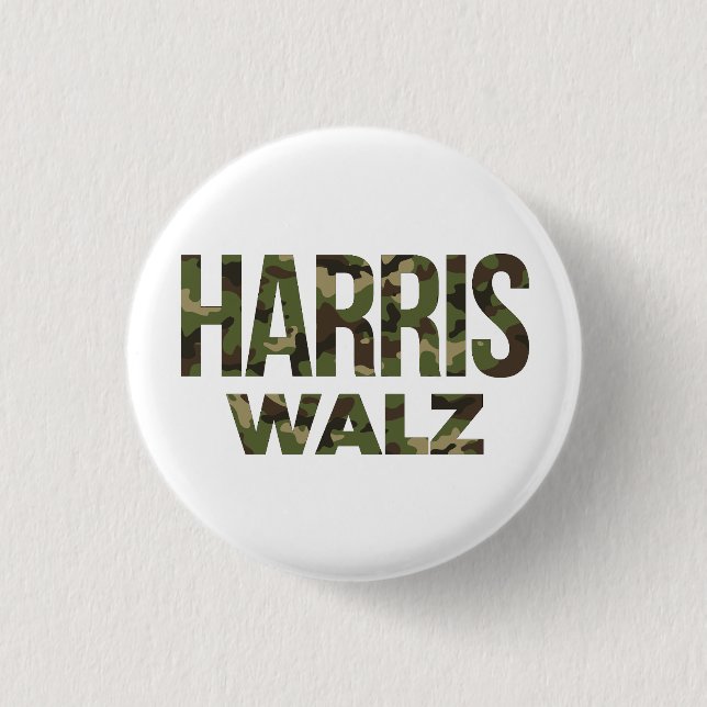 Harris Walz Camouflage 2024 Knapp (Framsida)
