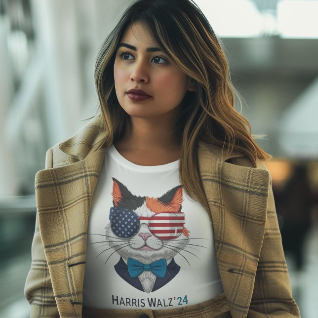 Harris Walz Chilless Cat Dam T Shirt (Skapare uppladdad)