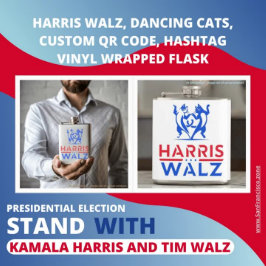 Harris Walz, Dancing Cats, Anpassningsbar QR Code, Fickplunta