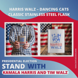 Harris Walz - Dancing Cats Classic Stainless Steel Fickplunta
