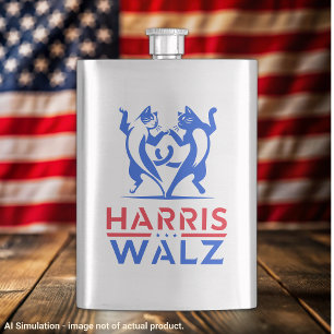 Harris Walz - Dancing Cats Classic Stainless Steel Fickplunta