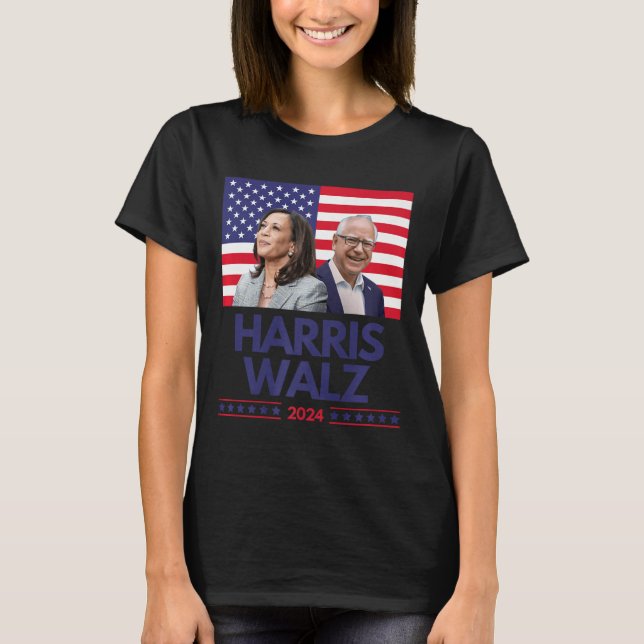 Harris Walz Election Kamala Harris Tim Waltz Ameri T Shirt (Framsida)