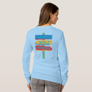 Harris Walz Freedom Beach Sign T Shirt