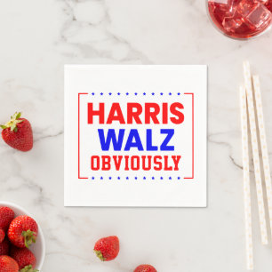 Harris Walz Gianni Kamala Harris för president Pappersservett