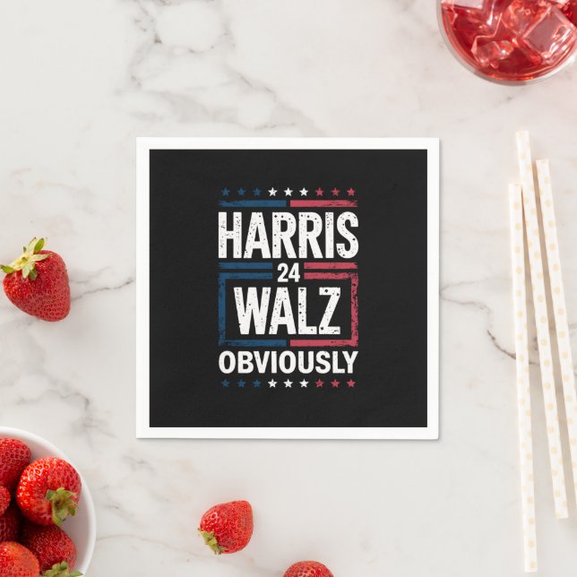 Harris Walz Givetvis Harris Waltz 2024 Val Pappersservett (Insitu)