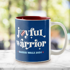 Harris Walz Glatta Warrior USA flagga Heart Navy Två-Tonad Mugg