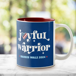 Harris Walz Glatta Warrior USA flagga Heart Navy Två-Tonad Mugg
