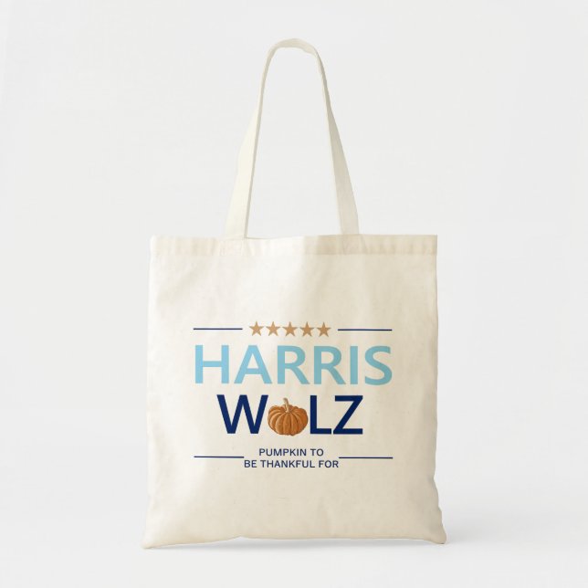 Harris Walz Halloween-pumpa att vara tacksam för Tygkasse (Framsidan)