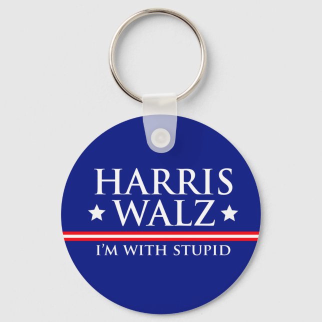 Harris Walz I är med Stupid Keychain Nyckelring (Framsida)
