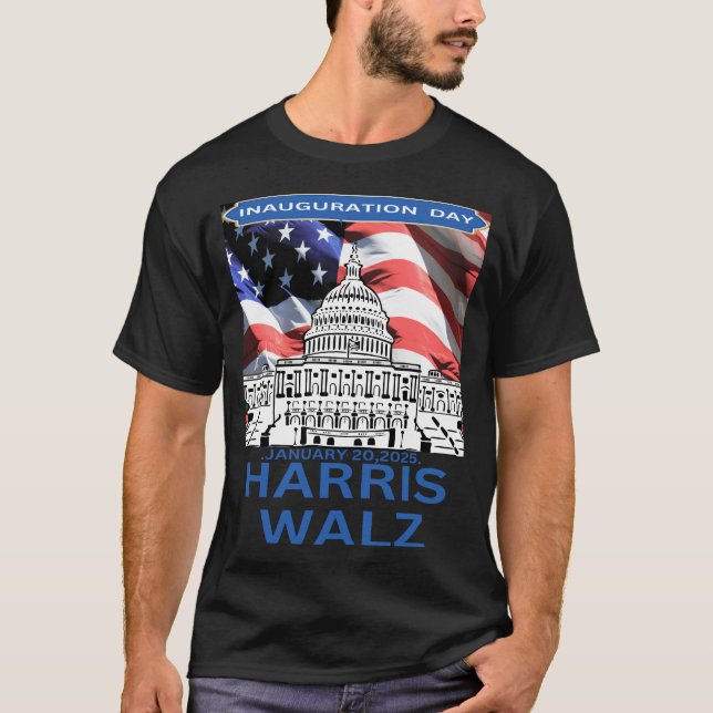 Harris Walz Inauguration day US president January  T Shirt (Framsida)