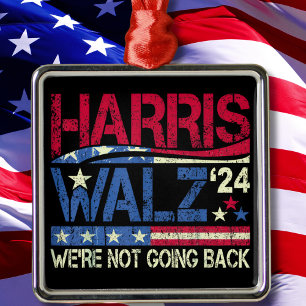 Harris Walz Kamala Harris 2024 Tim Walz Julgransprydnad Metall