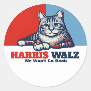 Harris Walz Kampanj Runt Klistermärke