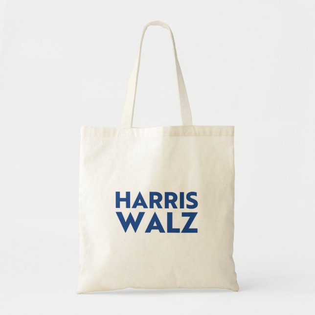 Harris Walz modern, blå typografi Tygkasse (Framsidan)