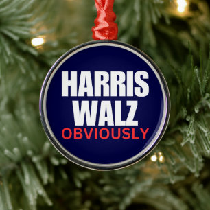 Harris Walz OBVIOUSLY Harris Walz 2024 Julgransprydnad Metall