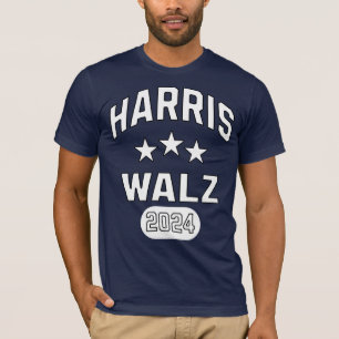 Harris Walz Patriotic College Stil Preppy T Shirt