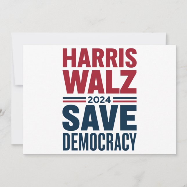 Harris Walz Rädda Demokratin Inbjudningar (Framsida)