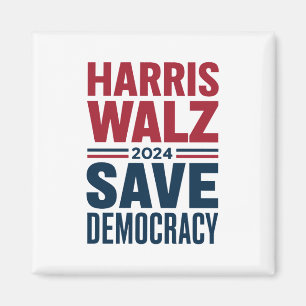 Harris Walz Rädda Demokratin Magnet