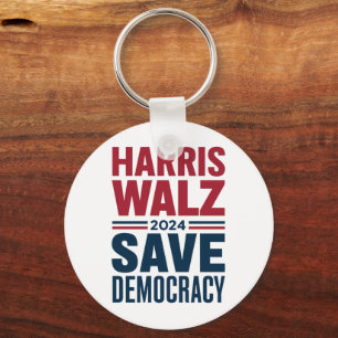Harris Walz Rädda Demokratin Nyckelring