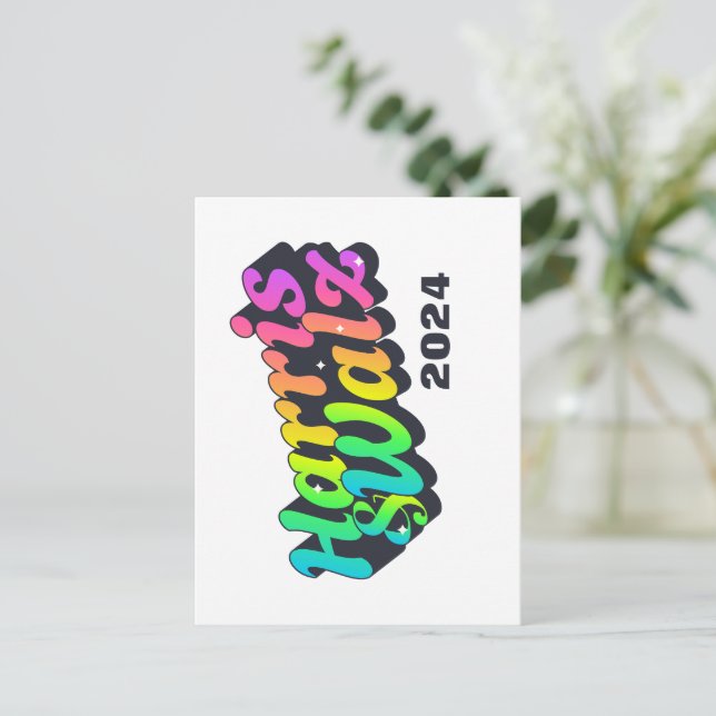 Harris & Walz Rainbow Vykort (Stående Fram)