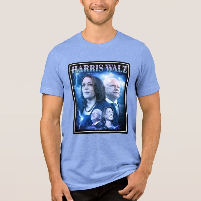 Harris Walz Retro 90s Stil T Shirt (Framsida)