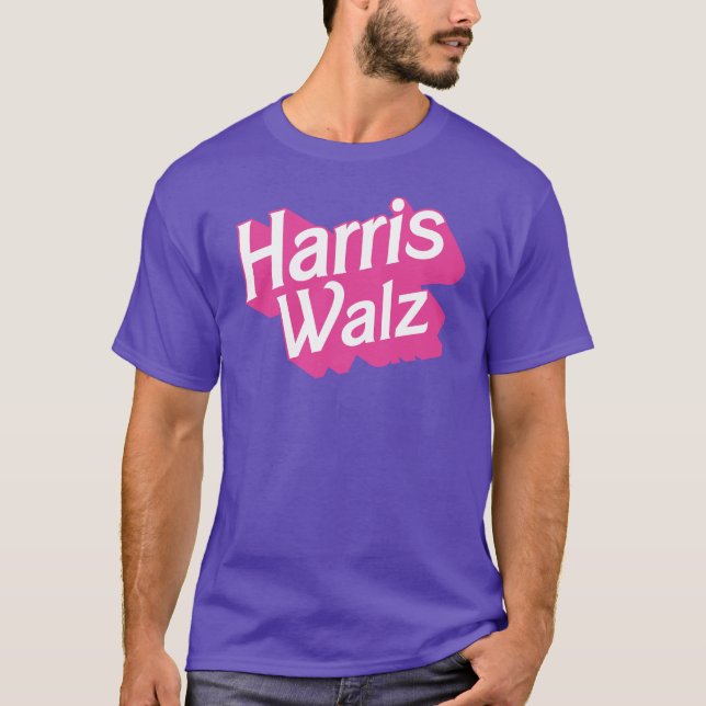 Harris Walz Rosa T Shirt (Framsida)
