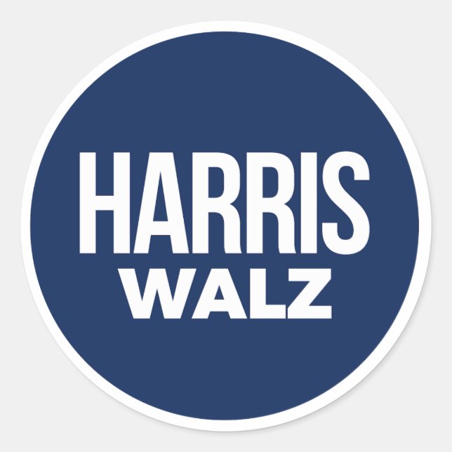 Harris Walz Runt Klistermärke (Framsida)