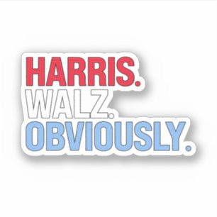 Harris Walz Självklart Klistermärken