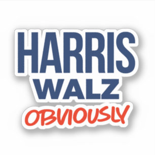 Harris Walz Självklart Klistermärken