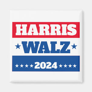 Harris Walz Tim Walz 2024 Kampanj Blue Red Magnet