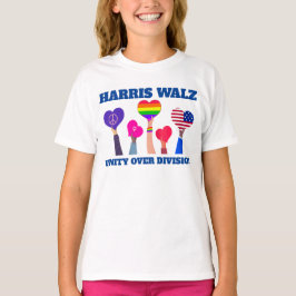 Harris Walz Unity Over Division HGBTQ Mörk blått T Shirt