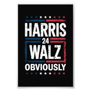 Harris Walz Uppenbarligen Harris Waltz 2024 Valet Fototryck
