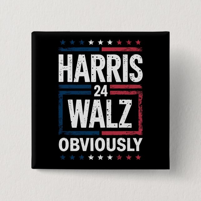 Harris Walz Uppenbarligen Harris Waltz 2024 Valet Knapp (Framsida)