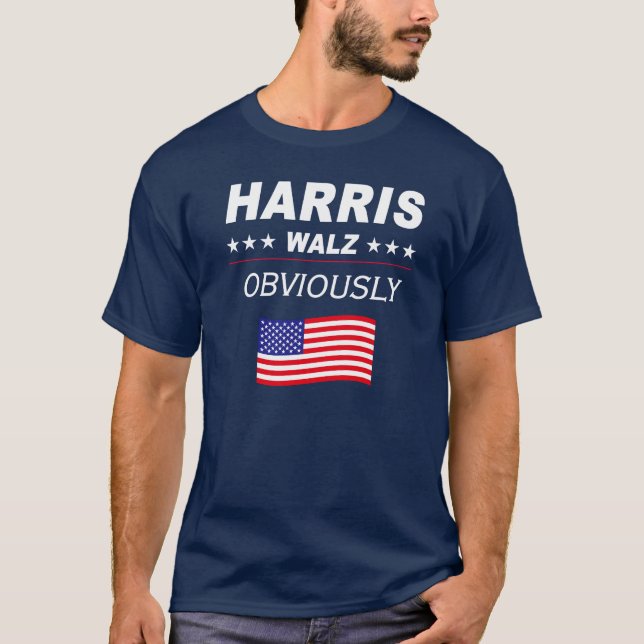 Harris Walz Uppenbart 2024 T Shirt (Framsida)