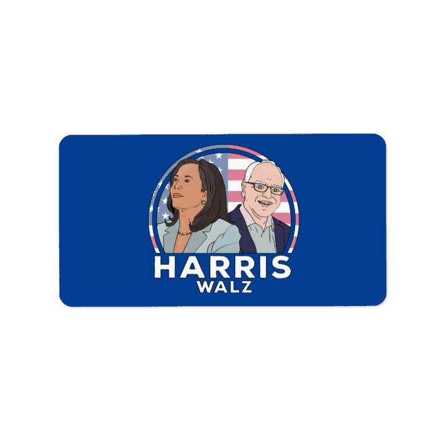 Harris Walz Val Adressetikett (Framsidan)
