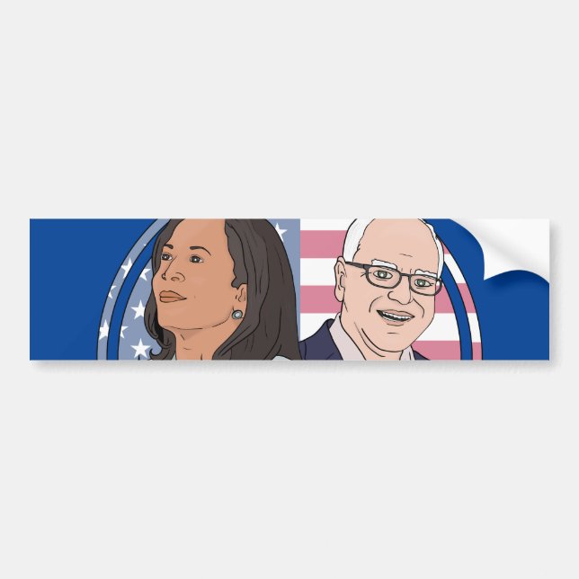 Harris Walz Val Bildekal (Framsidan)