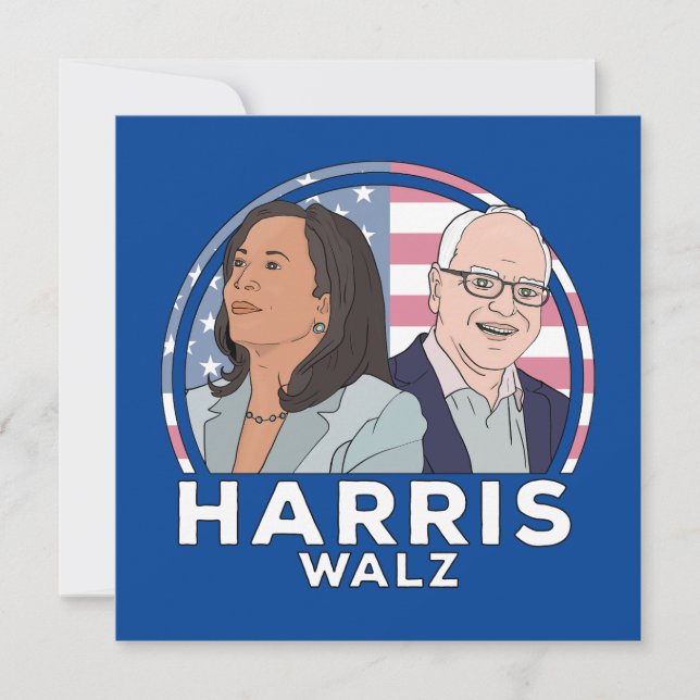 Harris Walz Val Inbjudningar (Framsida)