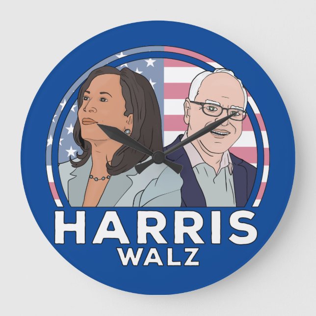 Harris Walz Val Stor Klocka (Framsida)