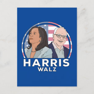 Harris Walz Val Vykort