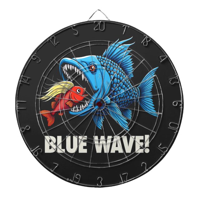 Harris Walz Valection Blue Vinkar Democrat Fish Darttavla (Framsidan)